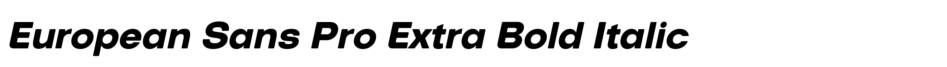 European Sans Pro Extra Bold Italic